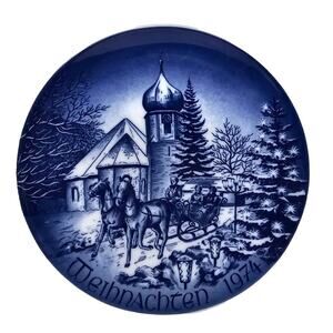 1974 BAREUTHER Christmas Plate Hinterzarten in the Black Forest Germany Vtg